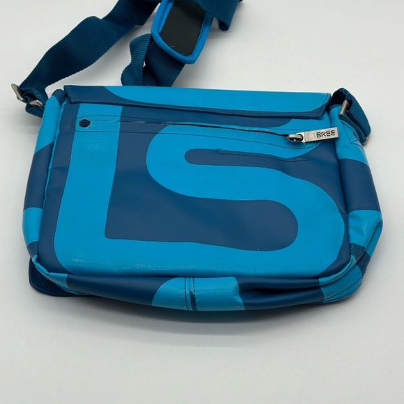 Vintage BREE Leather Anglers Bag Messenger Blue - Picture 2 of 7